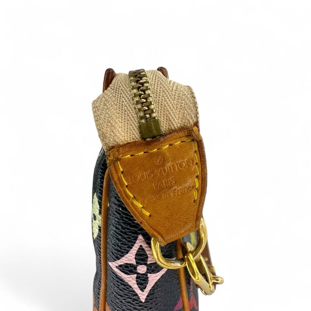 LOUIS VUITTON TAKASHI MURAKAMI Black Multicolor LV Monogram Pochette Accessoire - Picture 11 of 13